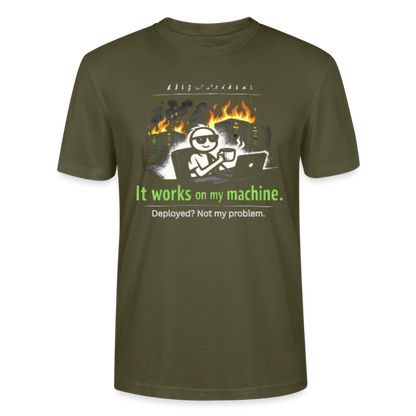 It Works On My Machine T-Shirt – Programmierer Humor Nerd Developer Shirt – Coding Geschenk für IT & Software Entwickler - khaki