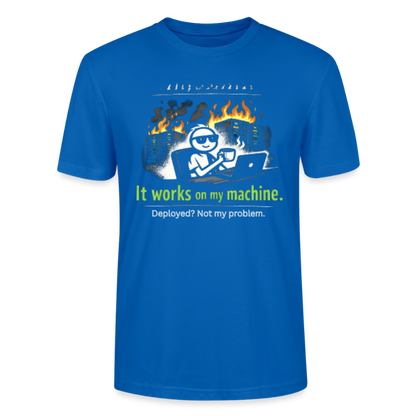 It Works On My Machine T-Shirt – Programmierer Humor Nerd Developer Shirt – Coding Geschenk für IT & Software Entwickler - peacock-blue