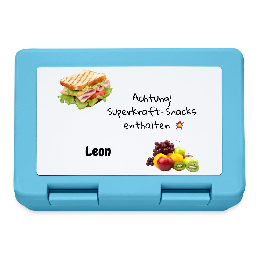 Personalisierte Kinder-Brotdose mit Wunschnamen - sapphire blue