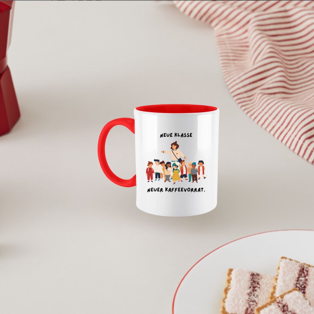 Neue Klasse. Neuer Kaffeevorrat. – Tasse für Lehrkräfte mit Durchhaltevermögen
