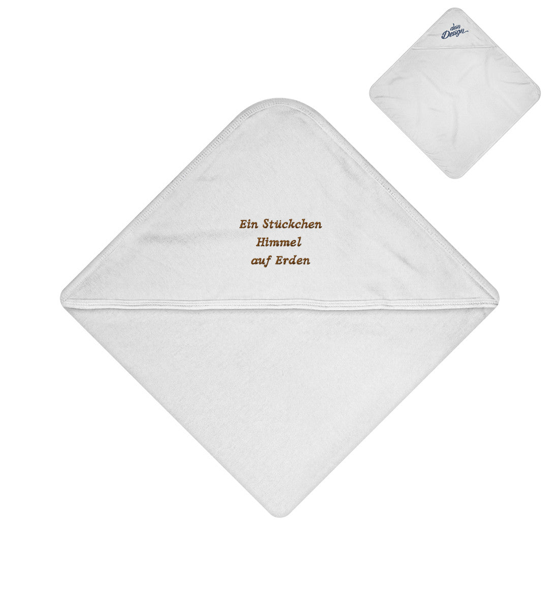 Weiche Babydecke mit Kapuze aus 100 % Bio-Baumwolle mit Stickerei