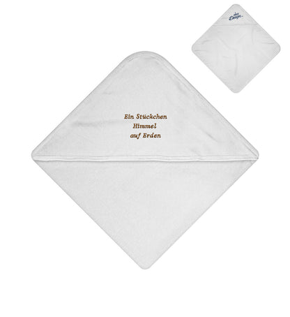 Weiche Babydecke mit Kapuze aus 100 % Bio-Baumwolle mit Stickerei