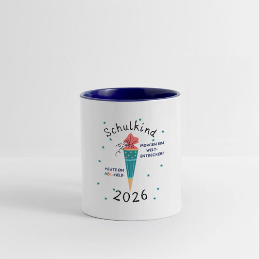 Einschulung Tasse 325ml – ABC-Held heute, Weltentdecker morgen – Geschenk zum Schulanfang