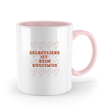 Keramiktasse mit C-förmigem Henkel und dem Spruch „Selbstliebe ist kein Egoismus“