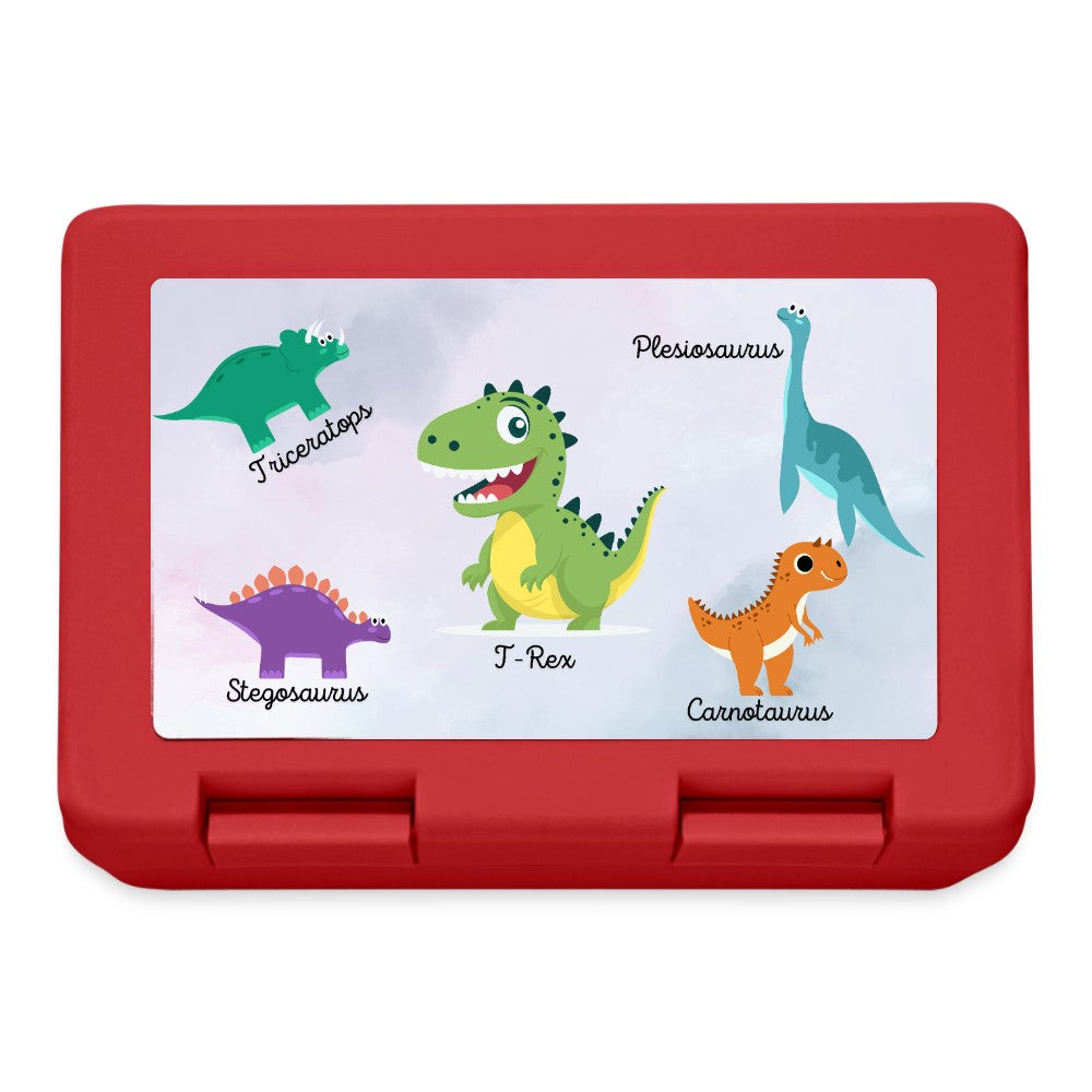 Dino Brotdose für Kinder mit Dinosaurier Motiv Frontansicht