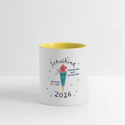 Einschulung Tasse 325ml – ABC-Held heute, Weltentdecker morgen – Geschenk zum Schulanfang