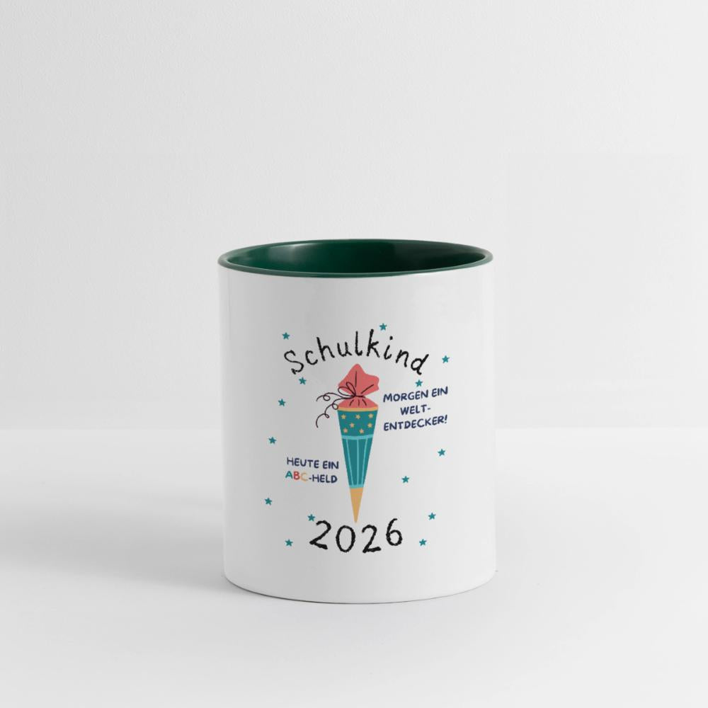 Einschulung Tasse 325ml – ABC-Held heute, Weltentdecker morgen – Geschenk zum Schulanfang