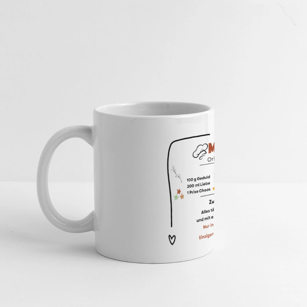 Kaffeetasse mit Aufdruck Mama Originalrezept