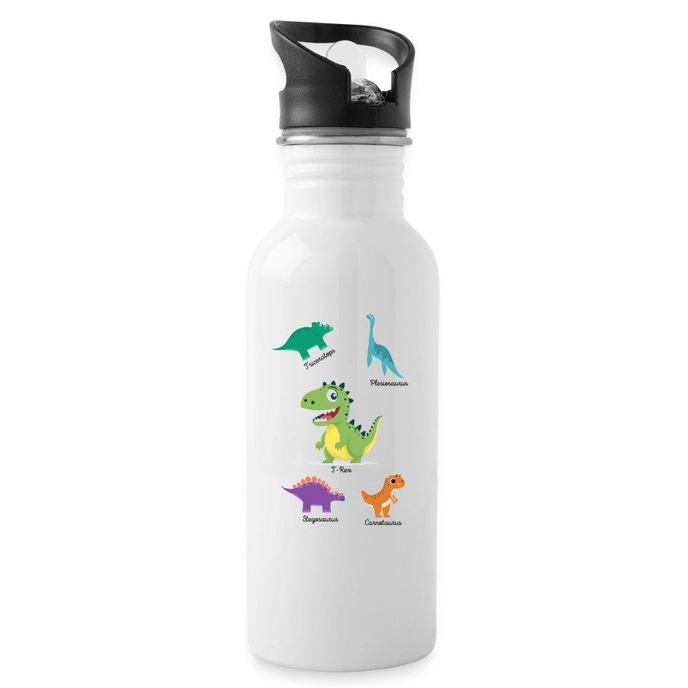 Kinder Trinkflasche mit Dinosaurier Motiv aus Edelstahl 600 ml Frontansicht