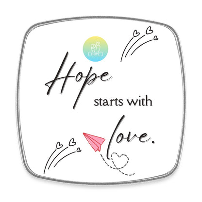 Kühlschrankmagnet mit Spruch Hope starts with love – inspirierende Botschaft