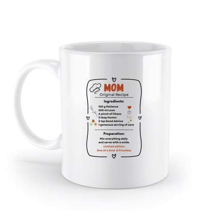 Mama Originalrezept Tasse mit Kaffee auf Tisch – Geschenk für Muttertag