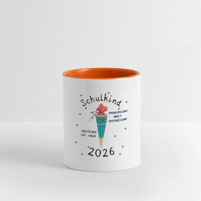 Einschulung Tasse 325ml – ABC-Held heute, Weltentdecker morgen – Geschenk zum Schulanfang