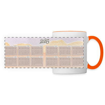 Tasse mit Rundum-Druck und integriertem Kalender 2026