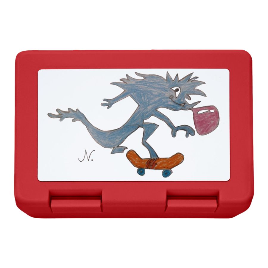 Personalisierte rote Brotdose als individuelles Geschenk für Kinder und Erwachsene