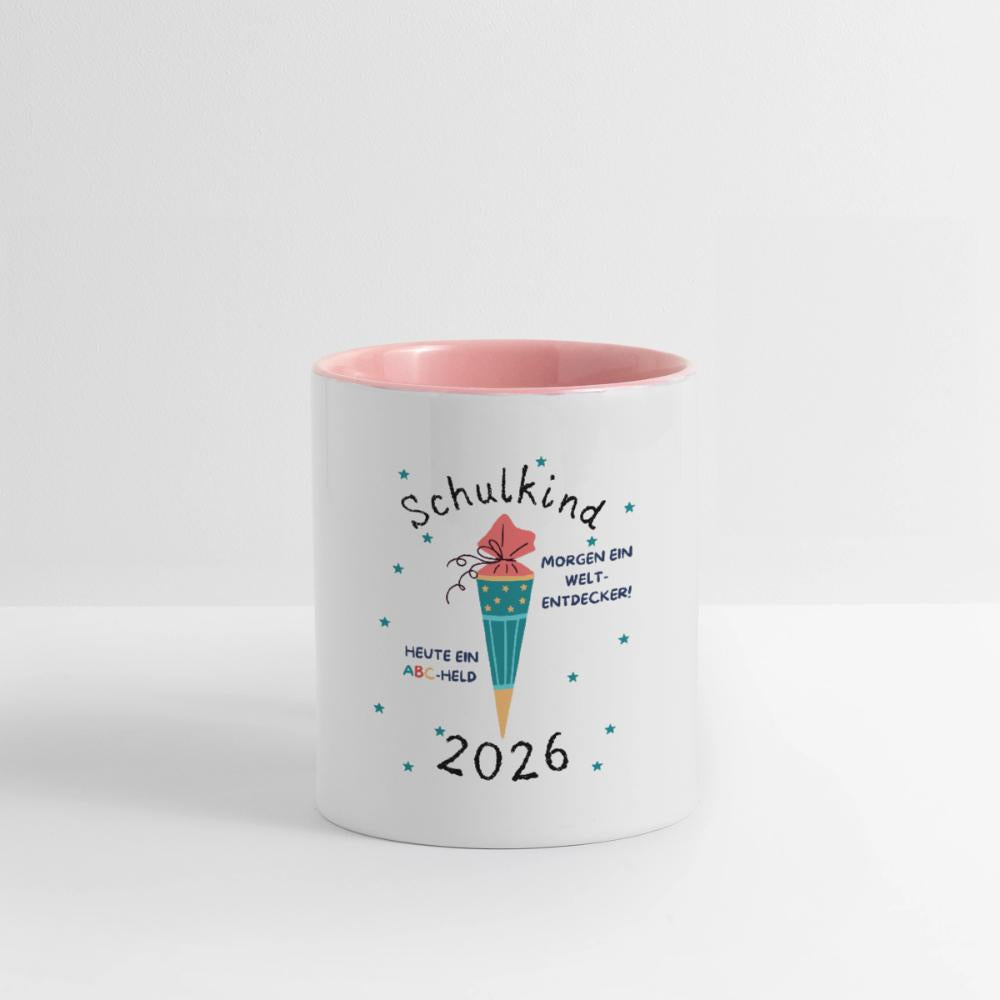 Einschulung Tasse 325ml – ABC-Held heute, Weltentdecker morgen – Geschenk zum Schulanfang