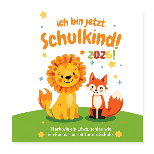 Poster zur Einschulung. Schulkind 2026. Kinderzimmer Deko 20x20 cm