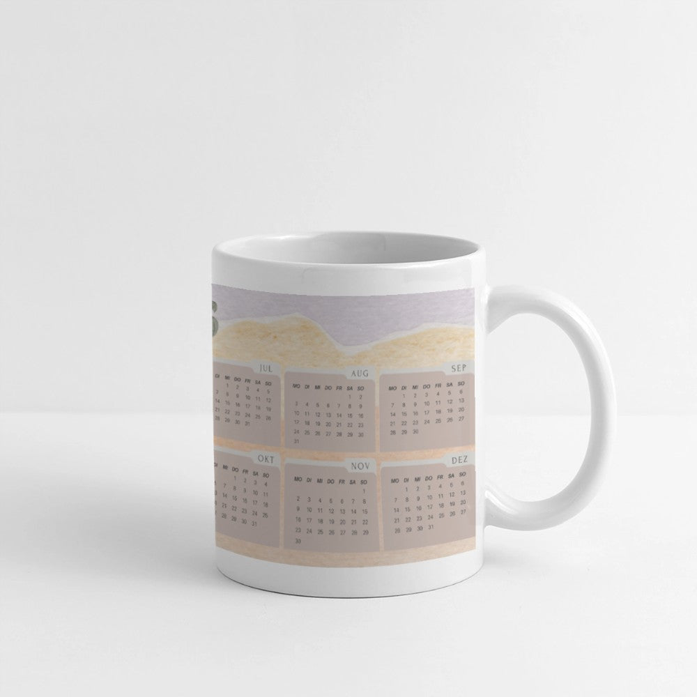 Keramiktasse mit Panorama-Kalender für 2026