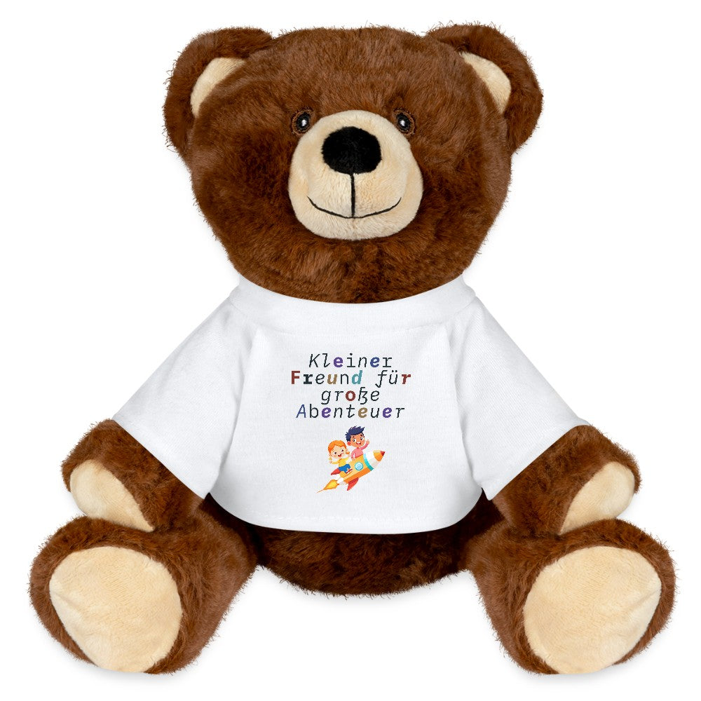 Teddy Bär „Kleiner Freund für große Abenteuer“ als kuscheliges Stofftier für Kinder