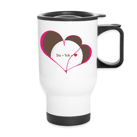 Thermobecher „Du & Ich“ – Edelstahlbecher mit Henkel | 414 ml