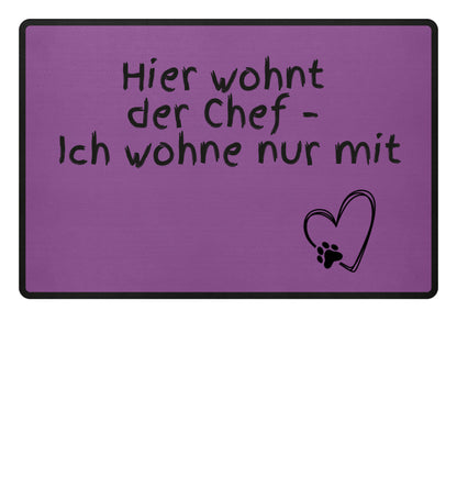 Türmatte mit witzigem Spruch als Wohnungsdeko im Innenbereich