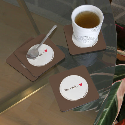 Untersetzer du und ich im Alltag, Paar Untersetzer für Kaffee oder Getränke