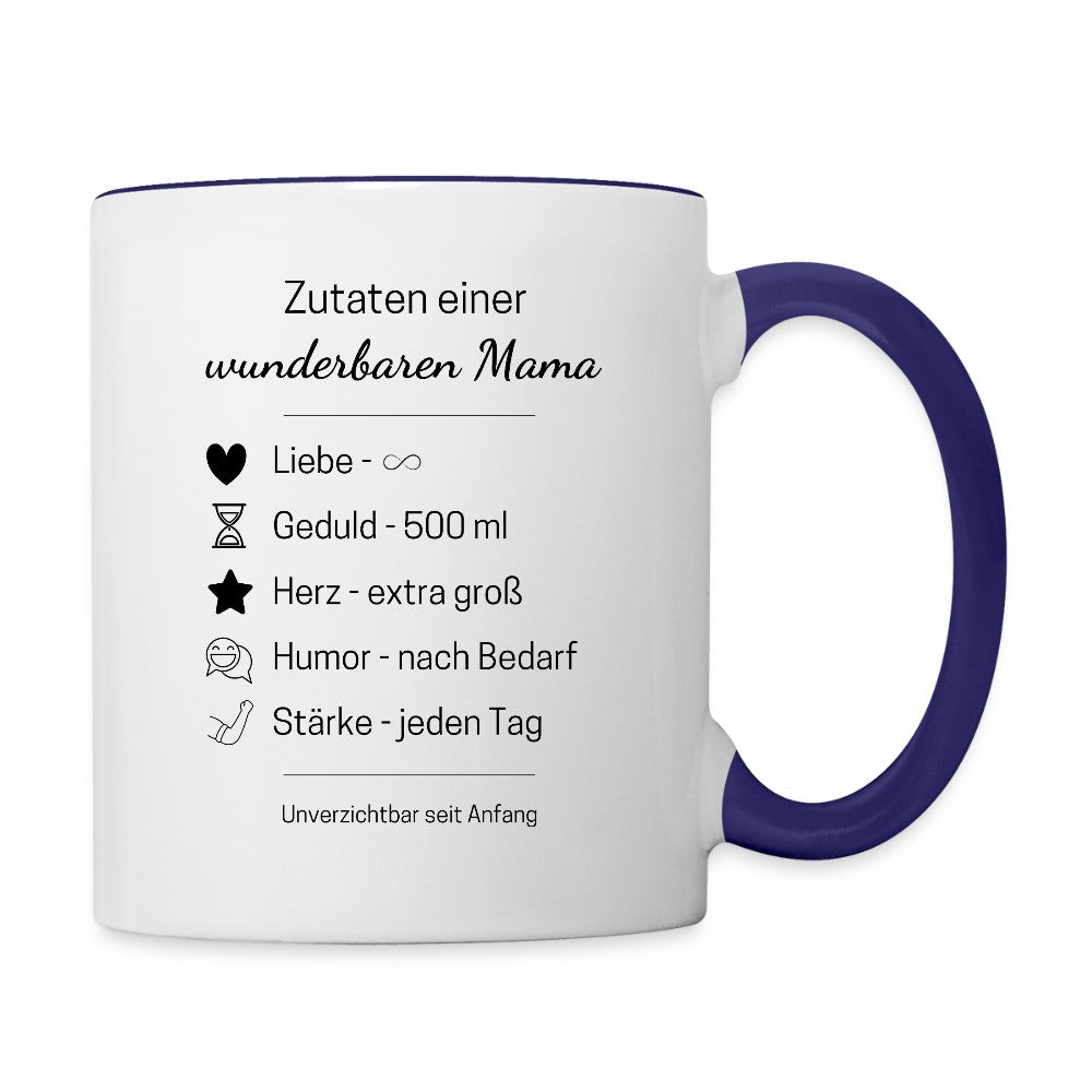 Zutaten einer wunderbaren Mama Spruch als hochwertiger Druck